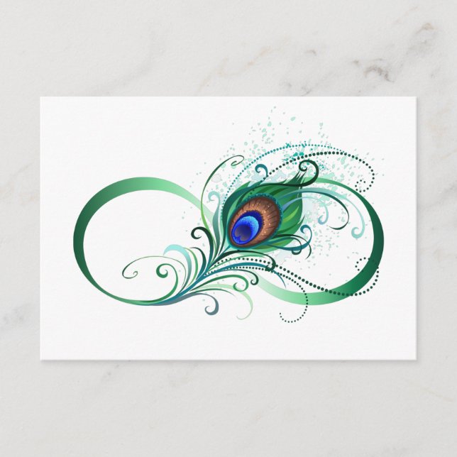 Unendlichkeitssymbol mit Peacock Feather Begleitkarte (Vorderseite)