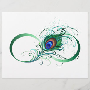 Unendlichkeitssymbol mit Peacock Feather Briefbogen