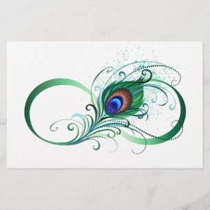 Unendlichkeitssymbol mit Peacock Feather Briefpapier