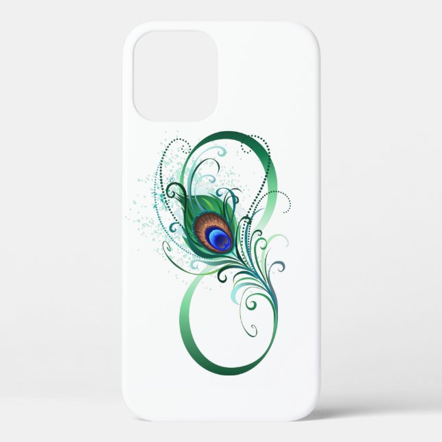 Unendlichkeitssymbol mit Peacock Feather Case-Mate iPhone Hülle (Rückseite)