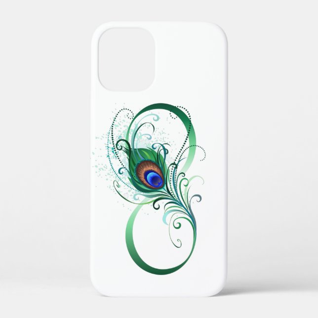 Unendlichkeitssymbol mit Peacock Feather Case-Mate iPhone Hülle (Rückseite)