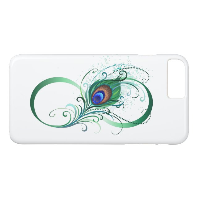 Unendlichkeitssymbol mit Peacock Feather Case-Mate iPhone Hülle (Rückseite (Horizontal))