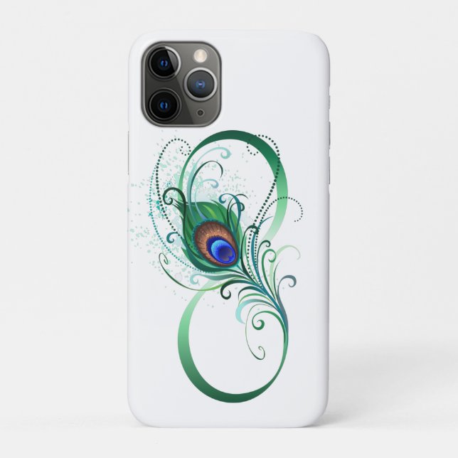 Unendlichkeitssymbol mit Peacock Feather Case-Mate iPhone Hülle (Rückseite)