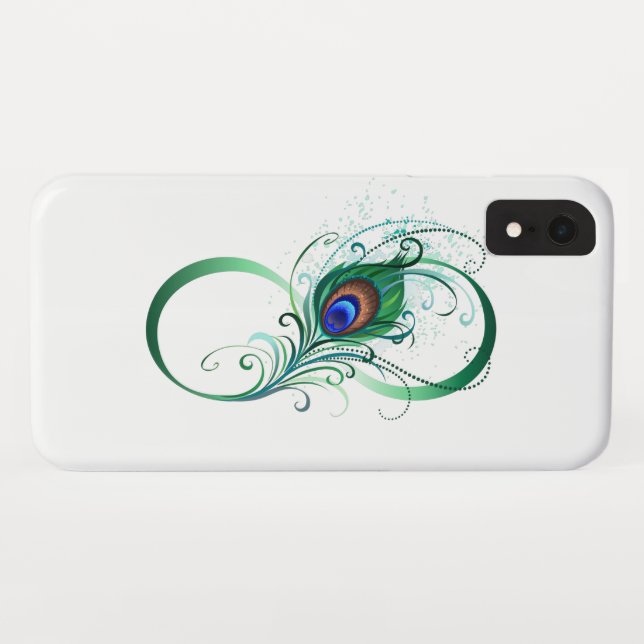 Unendlichkeitssymbol mit Peacock Feather Case-Mate iPhone Hülle (Rückseite (Horizontal))