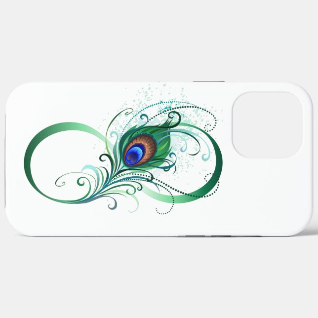 Unendlichkeitssymbol mit Peacock Feather Case-Mate iPhone Hülle (Rückseite (Horizontal))