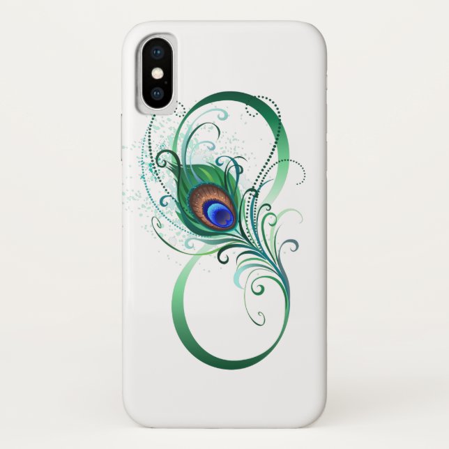 Unendlichkeitssymbol mit Peacock Feather Case-Mate iPhone Hülle (Rückseite)