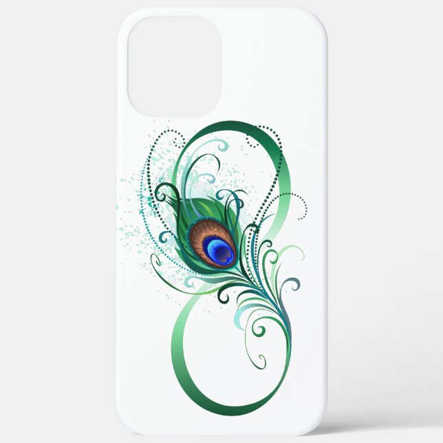 Unendlichkeitssymbol mit Peacock Feather Case-Mate iPhone Hülle (Rückseite)