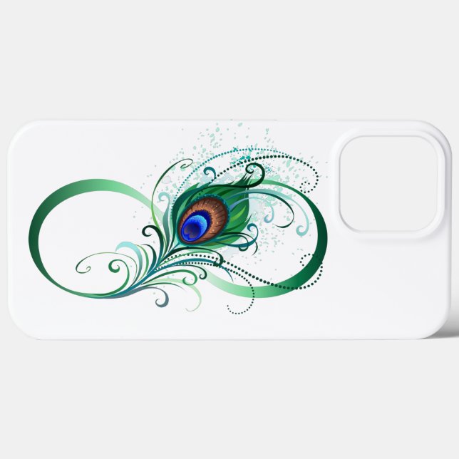 Unendlichkeitssymbol mit Peacock Feather Case-Mate iPhone Hülle (Rückseite (Horizontal))