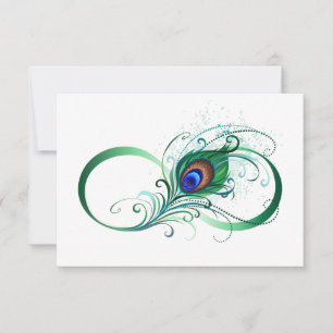 Unendlichkeitssymbol mit Peacock Feather Einladung
