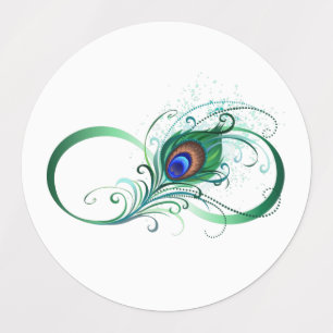 Unendlichkeitssymbol mit Peacock Feather Etiketten