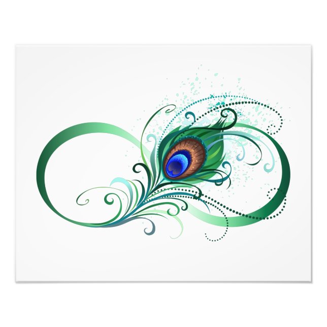 Unendlichkeitssymbol mit Peacock Feather Fotodruck (Vorne)