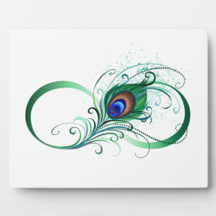 Unendlichkeitssymbol mit Peacock Feather Fotoplatte