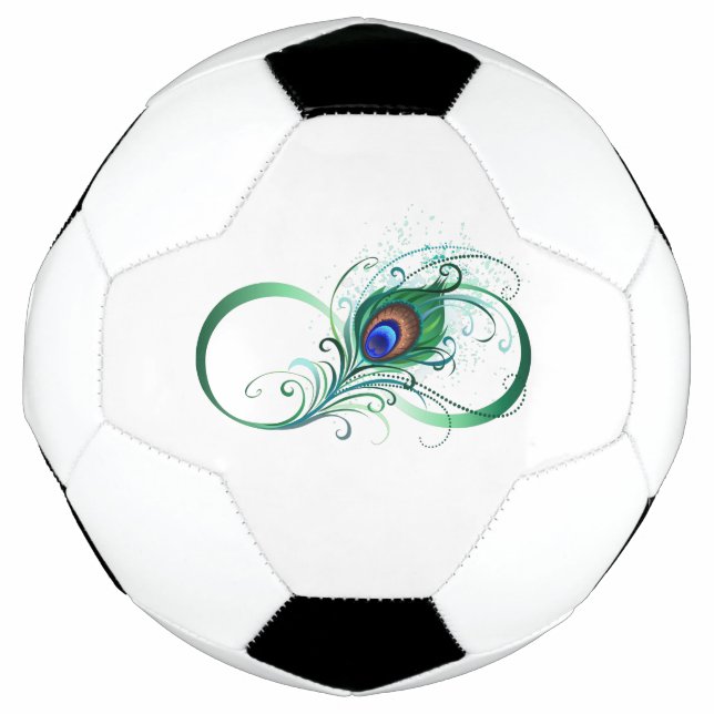 Unendlichkeitssymbol mit Peacock Feather Fußball (Vorderseite)
