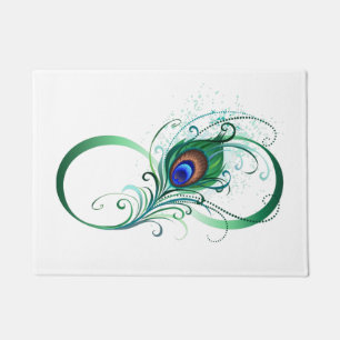 Unendlichkeitssymbol mit Peacock Feather Fußmatte