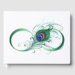 Unendlichkeitssymbol mit Peacock Feather Gästebuch