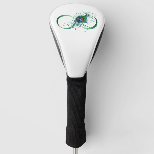 Unendlichkeitssymbol mit Peacock Feather Golf Headcover (Vorderseite)