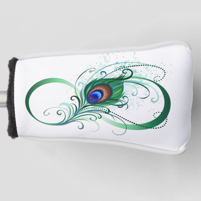 Unendlichkeitssymbol mit Peacock Feather Golf Headcover (Vorderseite)