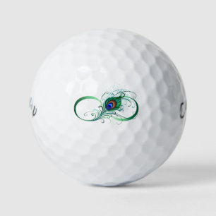 Unendlichkeitssymbol mit Peacock Feather Golfball