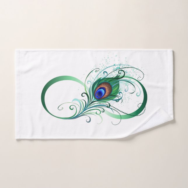 Unendlichkeitssymbol mit Peacock Feather Handtuch (Handtuch)