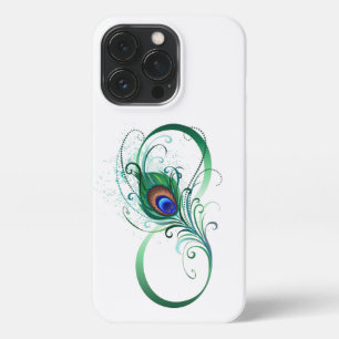 Unendlichkeitssymbol mit Peacock Feather iPhone 13 Pro Hülle