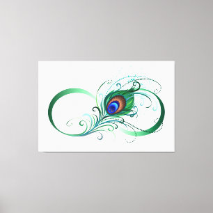 Unendlichkeitssymbol mit Peacock Feather Leinwanddruck