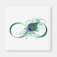 Unendlichkeitssymbol mit Peacock Feather