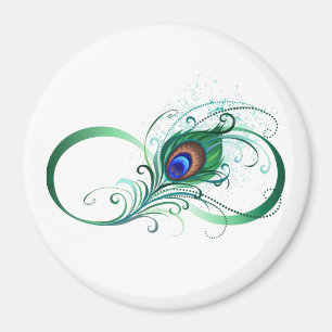 Unendlichkeitssymbol mit Peacock Feather Magnet