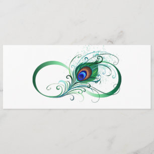 Unendlichkeitssymbol mit Peacock Feather Menükarte