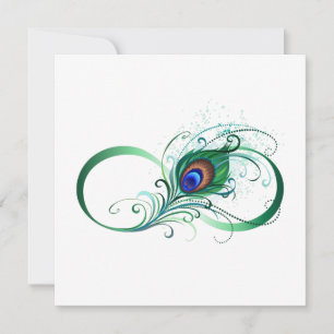 Unendlichkeitssymbol mit Peacock Feather Mitteilungskarte