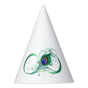 Unendlichkeitssymbol mit Peacock Feather Partyhütchen
