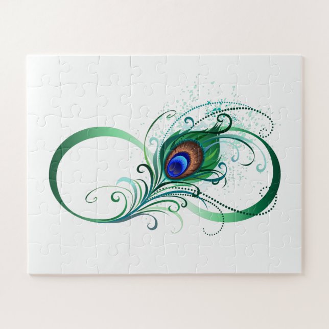Unendlichkeitssymbol mit Peacock Feather Puzzle (Horizontal)