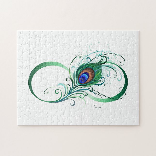 Unendlichkeitssymbol mit Peacock Feather Puzzle (Horizontal)
