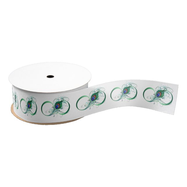 Unendlichkeitssymbol mit Peacock Feather Ripsband (Spule)