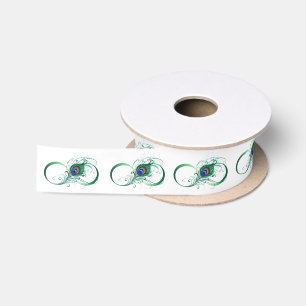 Unendlichkeitssymbol mit Peacock Feather Satinband
