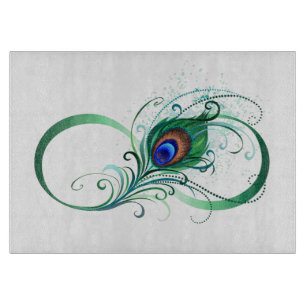 Unendlichkeitssymbol mit Peacock Feather Schneidebrett