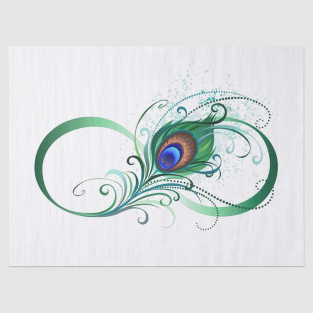 Unendlichkeitssymbol mit Peacock Feather Seidenpapier (Vorderseite)