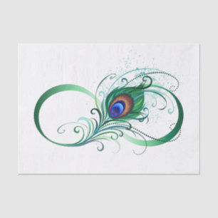 Unendlichkeitssymbol mit Peacock Feather Seidenpapier