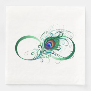 Unendlichkeitssymbol mit Peacock Feather Serviette