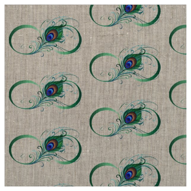 Unendlichkeitssymbol mit Peacock Feather Stoff (Muster)