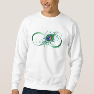 Unendlichkeitssymbol mit Peacock Feather Sweatshirt