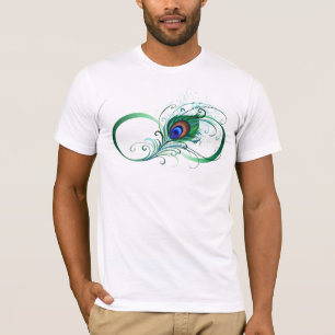 Unendlichkeitssymbol mit Peacock Feather T-Shirt