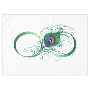 Unendlichkeitssymbol mit Peacock Feather Tischdecke