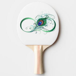 Unendlichkeitssymbol mit Peacock Feather Tischtennis Schläger