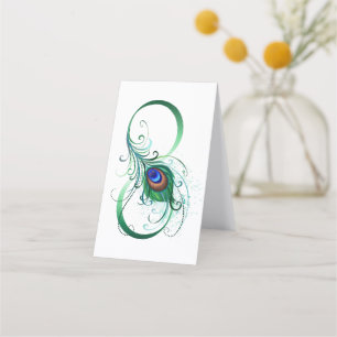 Unendlichkeitssymbol mit Peacock Feather Treuekarte