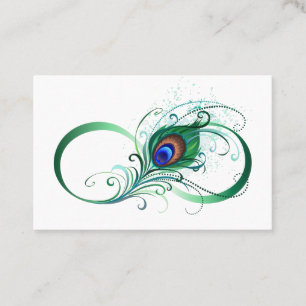 Unendlichkeitssymbol mit Peacock Feather Treuekarte