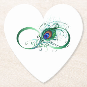 Unendlichkeitssymbol mit Peacock Feather Untersetzer