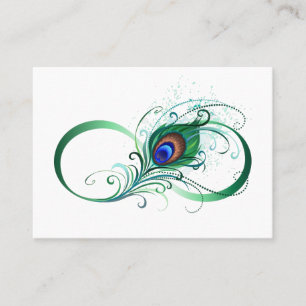 Unendlichkeitssymbol mit Peacock Feather Visitenkarte