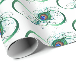 Unendlichkeitssymbol mit Pfauenfeder Geschenkpapier