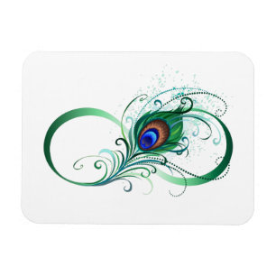 Unendlichkeitssymbol mit Pfauenfeder Magnet
