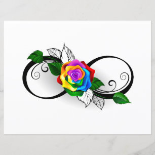 Unendlichkeitssymbol mit Rainbow-Rose